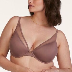 ThridLove 24/7 Classic Contour Plunge Bra 32H in Twilight Pink Brown